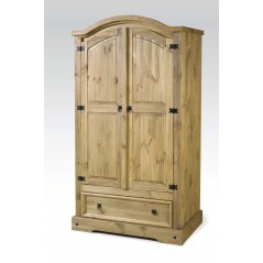 DC Corona 1 Door 1 Drawer Wardrobe Waxed Pine